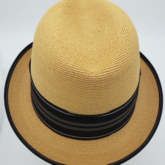 Champ Milan Trilby Fedora ~ 50s or 60s? ~ 6 7/8 ~ Panama Straw ~ NEVER WORN - Picture 6 of 11